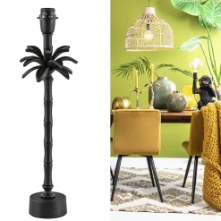 New Straluma L&L lampvoet Armata mat zwarte palmboom