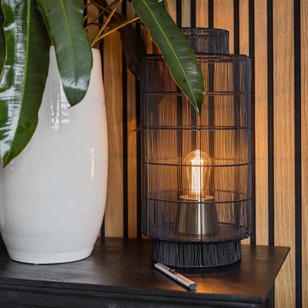 Outlet Straluma L&L tafellamp Gruaro zwart draad