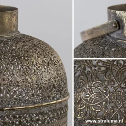 Clearance Straluma L&L tafellamp UDUPI bruin-goud Oosters