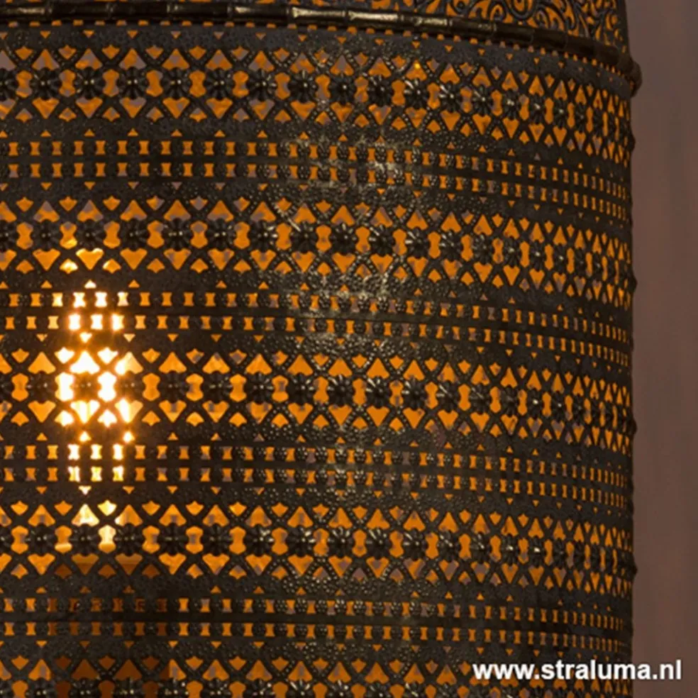 Clearance Straluma L&L tafellamp UDUPI bruin-goud Oosters