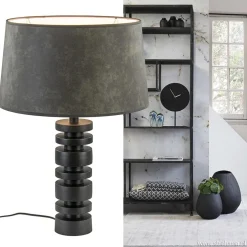 Discount Straluma Lampvoet Desley zwart EXCL.KAP