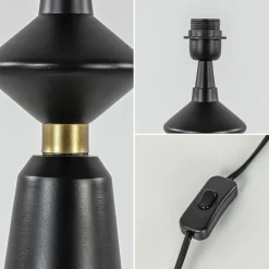 Fashion Straluma Lampvoet Ilvar zwart/mat goud z/kap