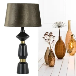 Fashion Straluma Lampvoet Ilvar zwart/mat goud z/kap