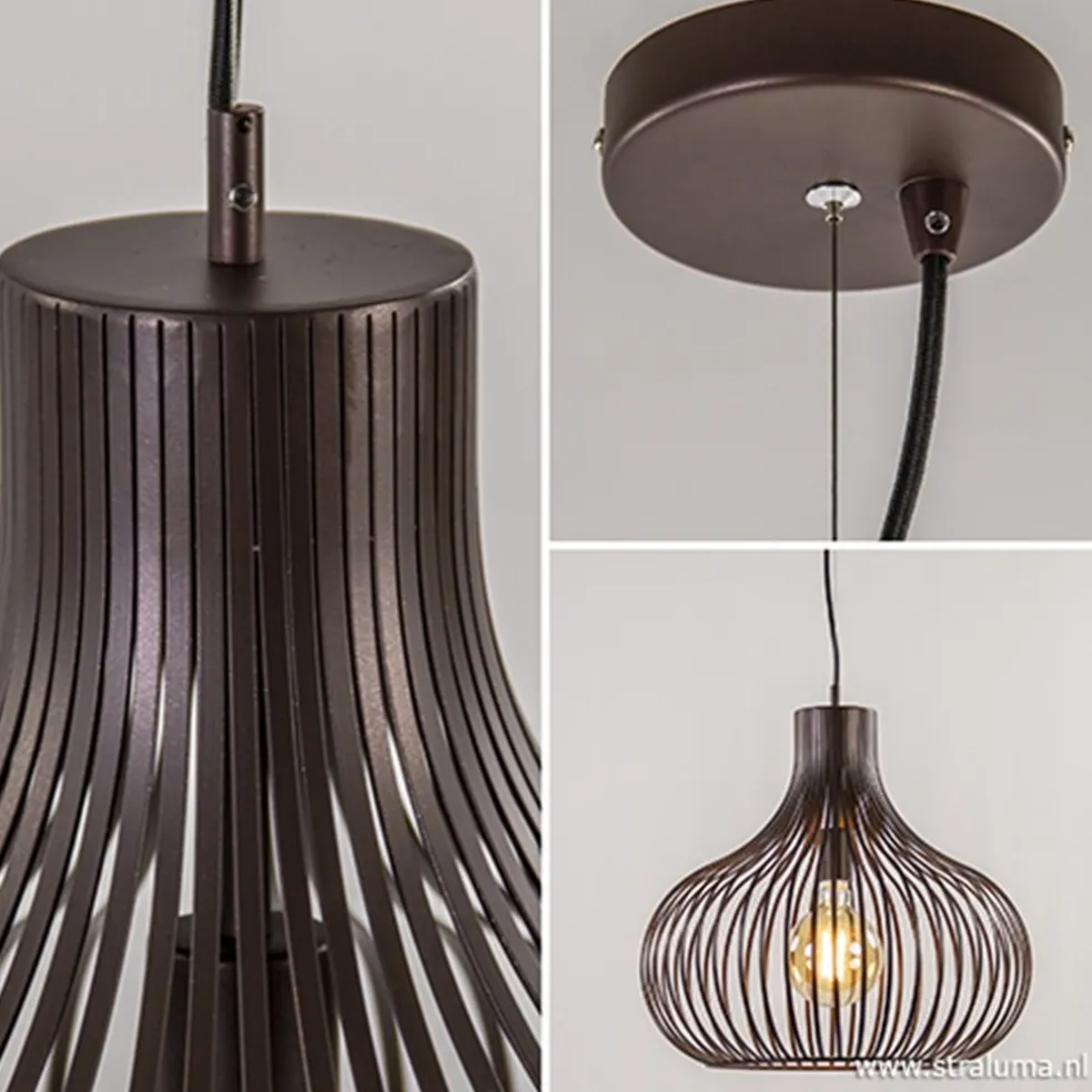Best Sale Straluma Landelijke draadlamp-hanglamp bruin 48cm