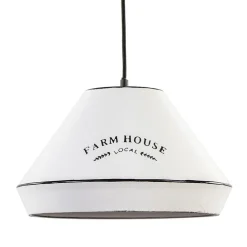 New Straluma Landelijke hanglamp farm house wit met zwart Ø32 cm