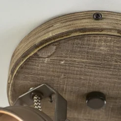 Outlet Straluma Landelijke 2-lichts opbouwspot gun metal met hout