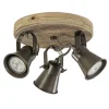 Fashion Straluma Landelijke 3-lichts plafondspot Seed metaal met hout