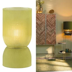Flash Sale Straluma Landelijke Light and Living tafellamp olijfgroen op batterijen Phoebe