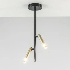 Cheap Straluma Landelijke plafondlamp zwart met goud G9