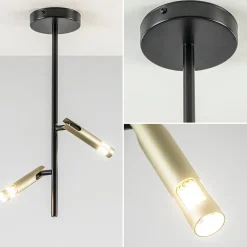 Cheap Straluma Landelijke plafondlamp zwart met goud G9
