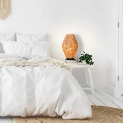 Online Straluma Landelijke tafellamp papier naturel met zwart