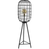 Best Straluma Landelijke vloerlamp Toah mat zwart met brons