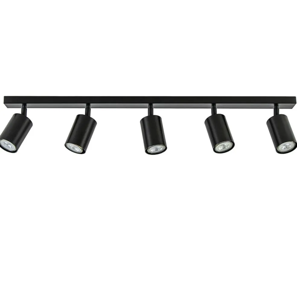 Discount Straluma Langwerpige GU10 5-lichts opbouwspot mat zwart