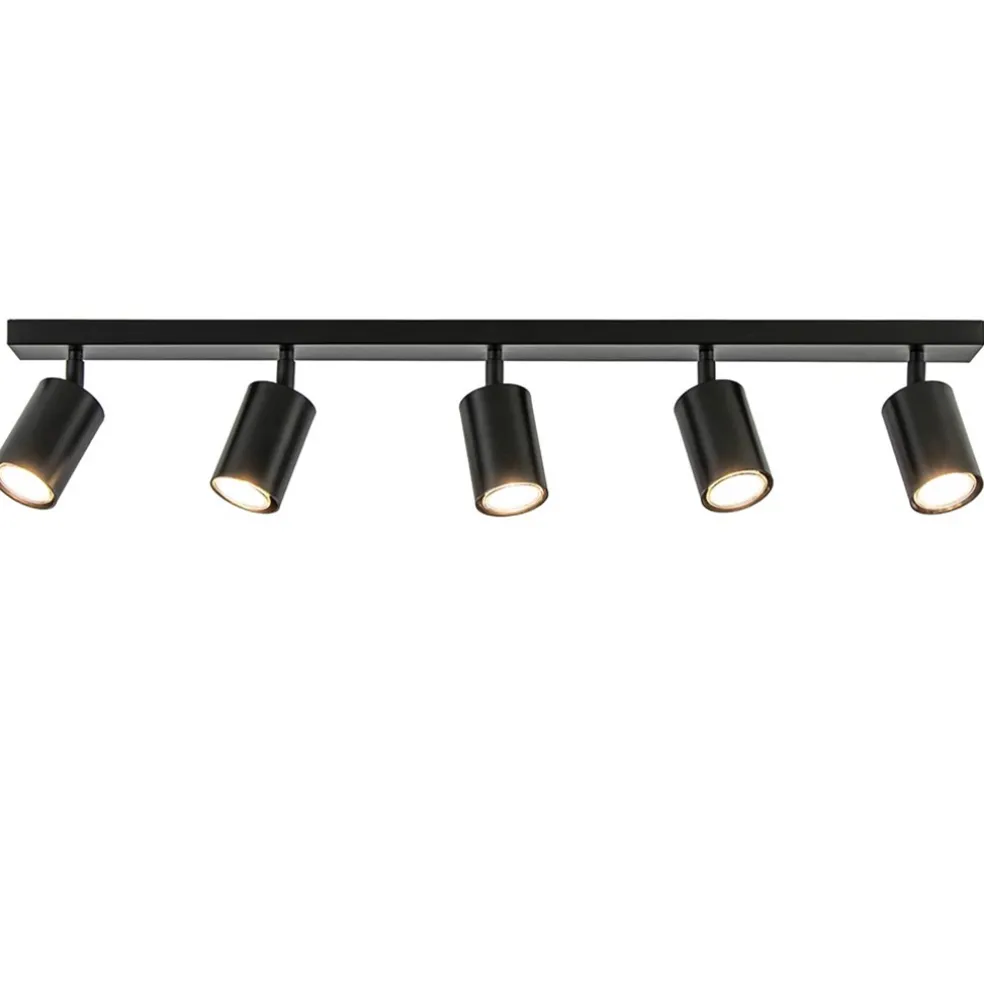 Discount Straluma Langwerpige GU10 5-lichts opbouwspot mat zwart