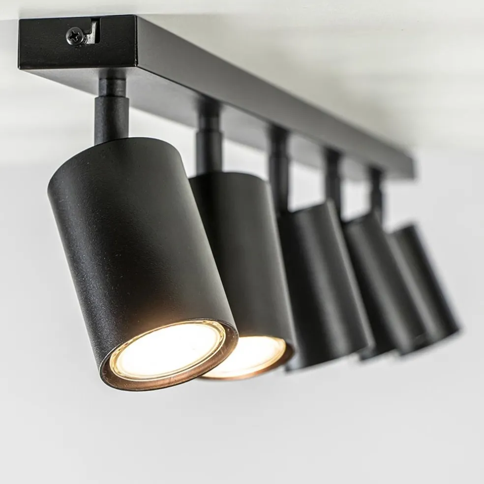 Discount Straluma Langwerpige GU10 5-lichts opbouwspot mat zwart