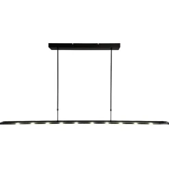 Clearance Straluma Langwerpige LED hanglamp zwart met smoke glas 170 cm