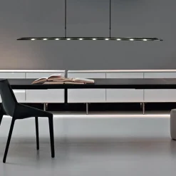 Clearance Straluma Langwerpige LED hanglamp zwart met smoke glas 170 cm