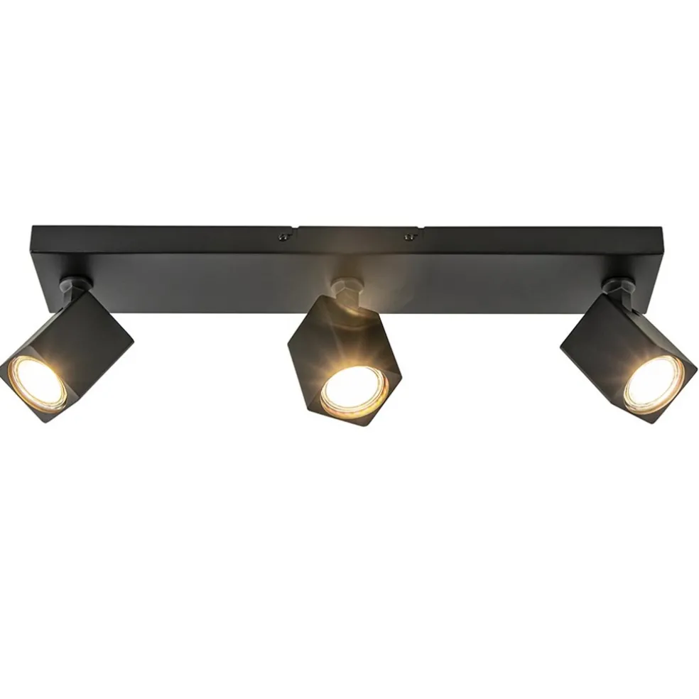 Clearance Straluma Langwerpige opbouwspot 3-lichts balk zwart