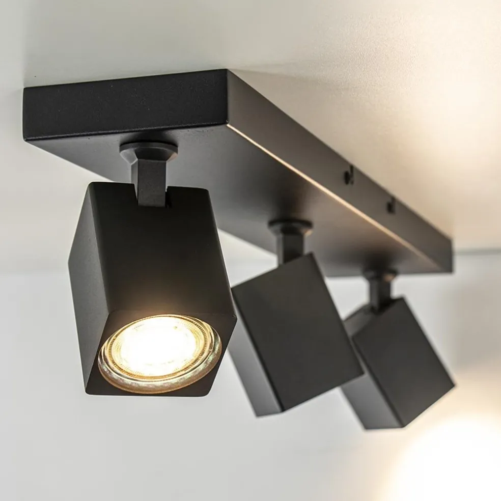Clearance Straluma Langwerpige opbouwspot 3-lichts balk zwart