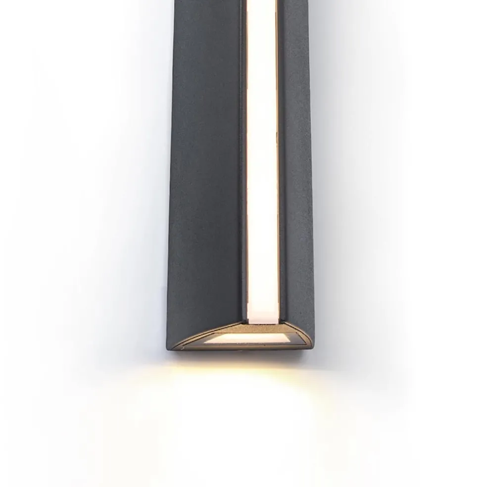 Store Straluma Langwerpige zwarte buitenlamp up+down en front