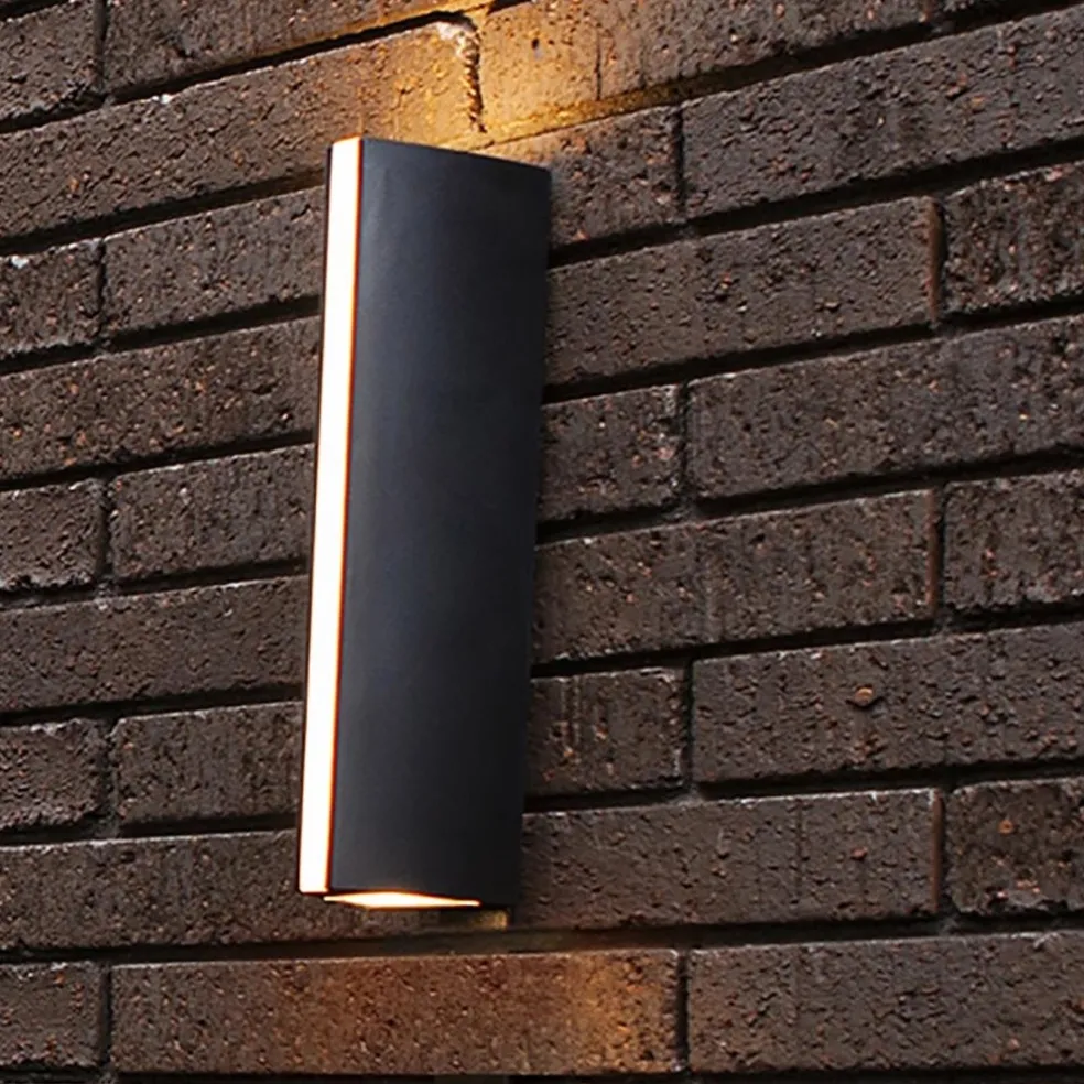 Store Straluma Langwerpige zwarte buitenlamp up+down en front