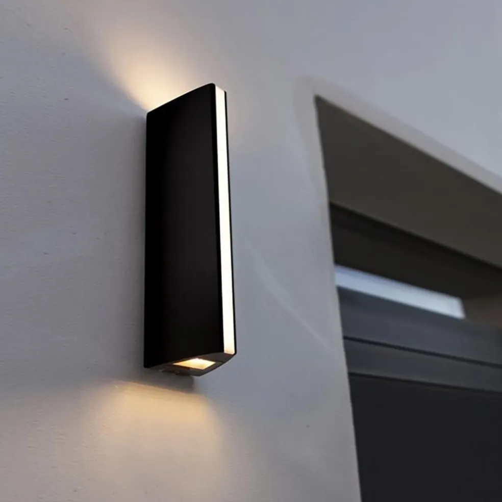 Store Straluma Langwerpige zwarte buitenlamp up+down en front
