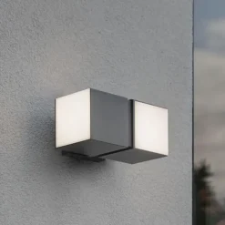 Store Straluma LED buitenlamp dubbele kubus draaibaar grijs IP54