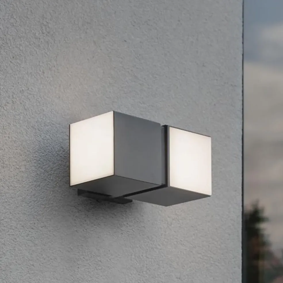 Store Straluma LED buitenlamp dubbele kubus draaibaar grijs IP54