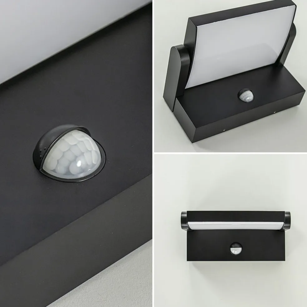 Shop Straluma LED buitenlamp zwart met draaibare kap en sensor
