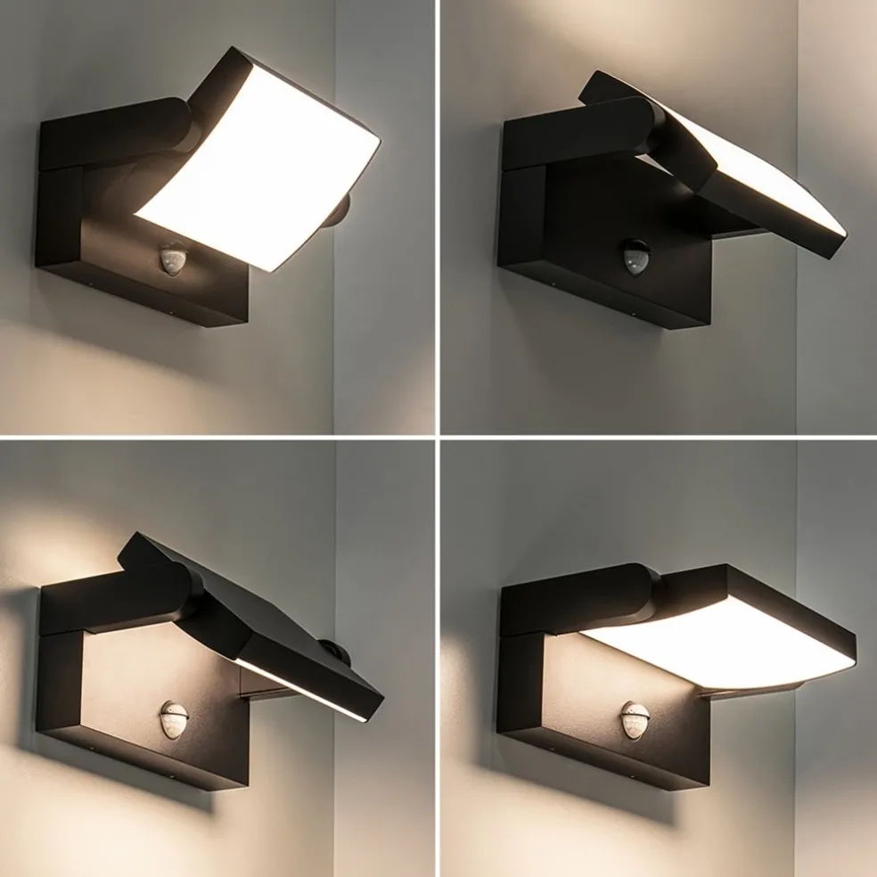 Shop Straluma LED buitenlamp zwart met draaibare kap en sensor