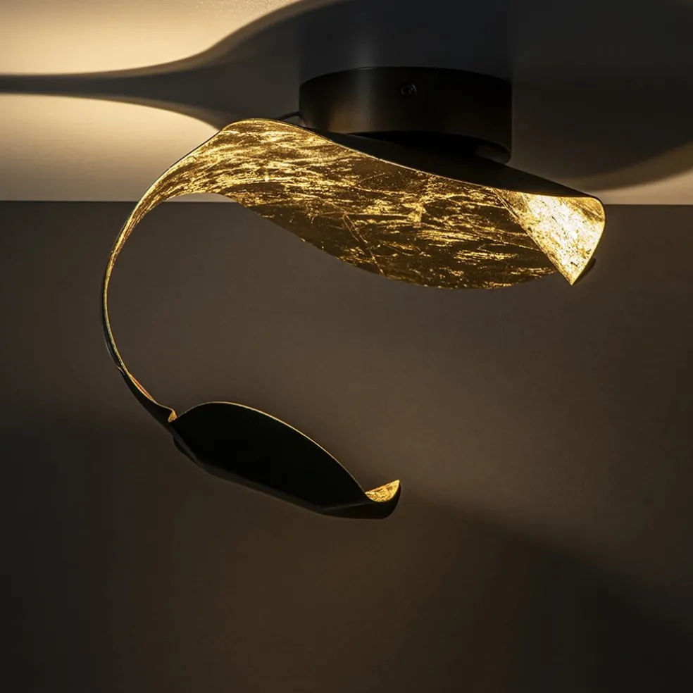 Online Straluma LED design wand/plafondlamp brons met goldleaf