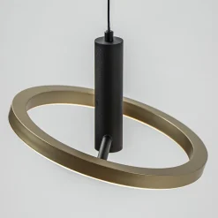 Discount Straluma LED eettafelhanglamp 3-lichts balk zwart/goud dimbaar