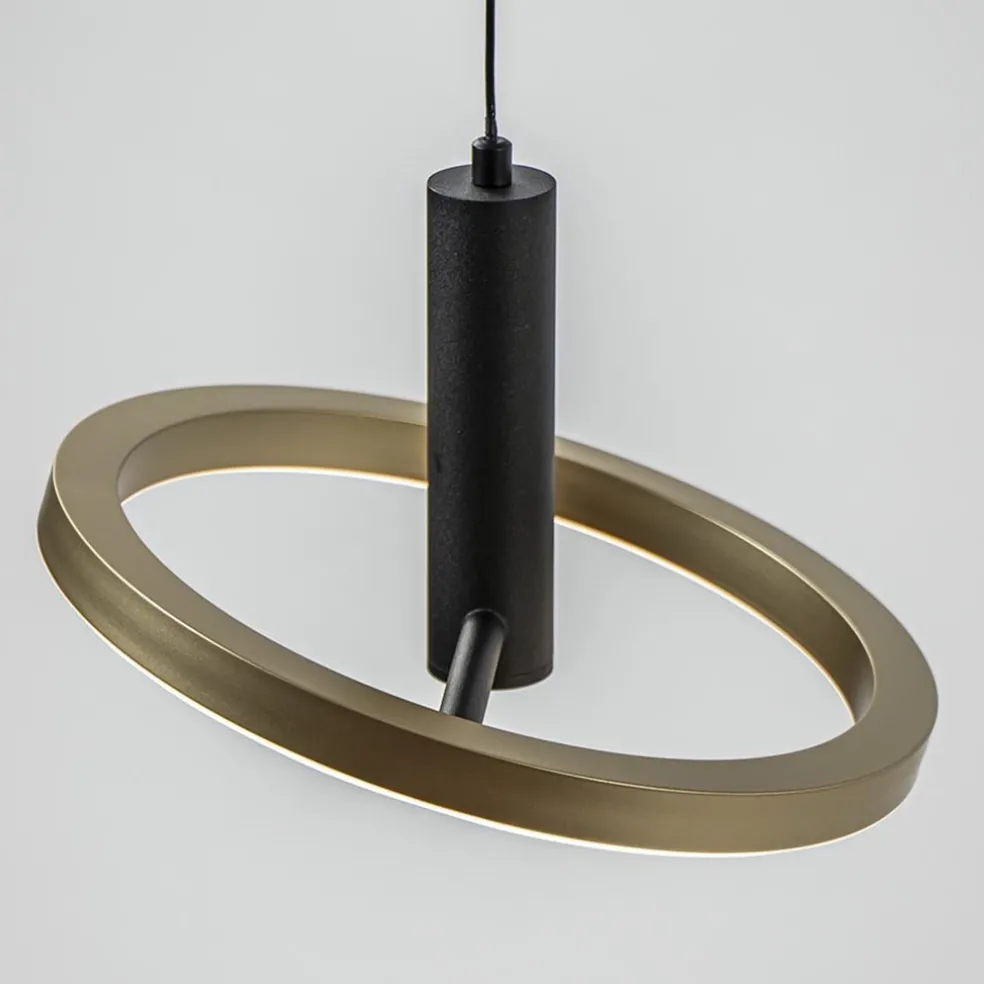 Discount Straluma LED eettafelhanglamp 3-lichts balk zwart/goud dimbaar