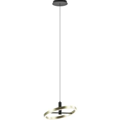 Online Straluma LED hanglamp Circle zwart/goud 3-standen dimbaar