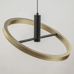 Online Straluma LED hanglamp Circle zwart/goud 3-standen dimbaar