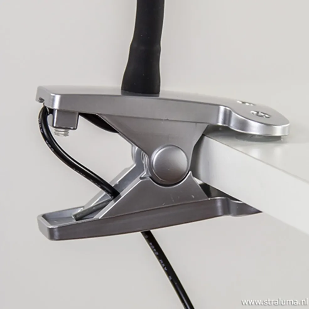 Online Straluma LED klemlamp/klemspot zwart met zilver