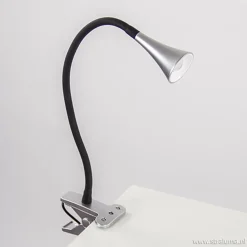Online Straluma LED klemlamp/klemspot zwart met zilver