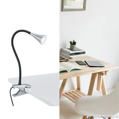 Online Straluma LED klemlamp/klemspot zwart met zilver