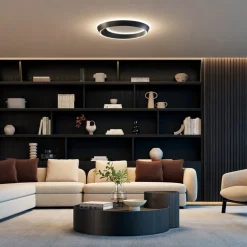 Shop Straluma LED plafondlamp Tidal mat zwart