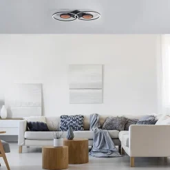Store Straluma LED plafondlamp zwart ringen met RGB en memory