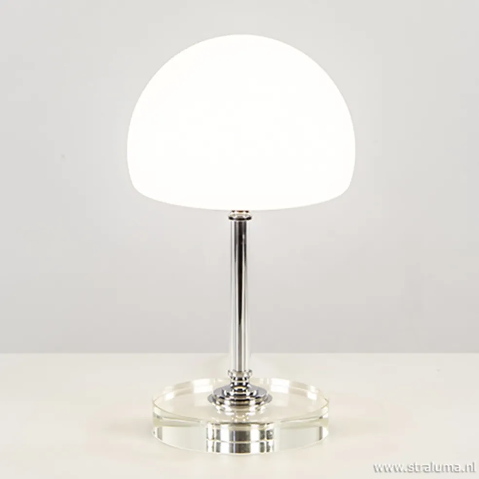 Shop Straluma LED tafellamp chroom/opaal glas dimbaar