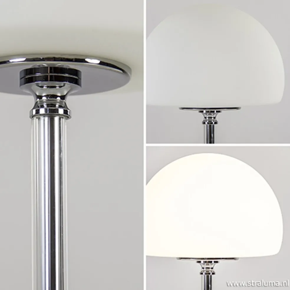 Shop Straluma LED tafellamp chroom/opaal glas dimbaar