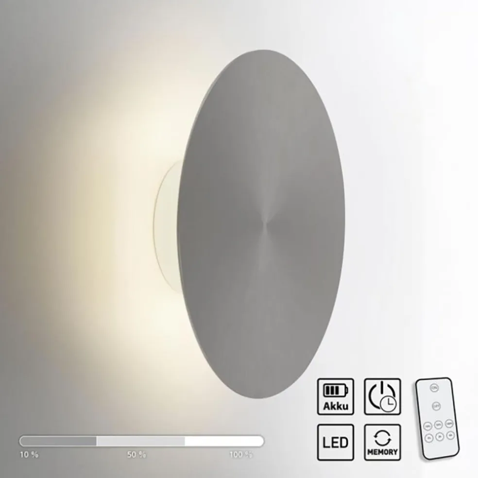 Discount Straluma LED wandlamp op accu grijs dmbaar