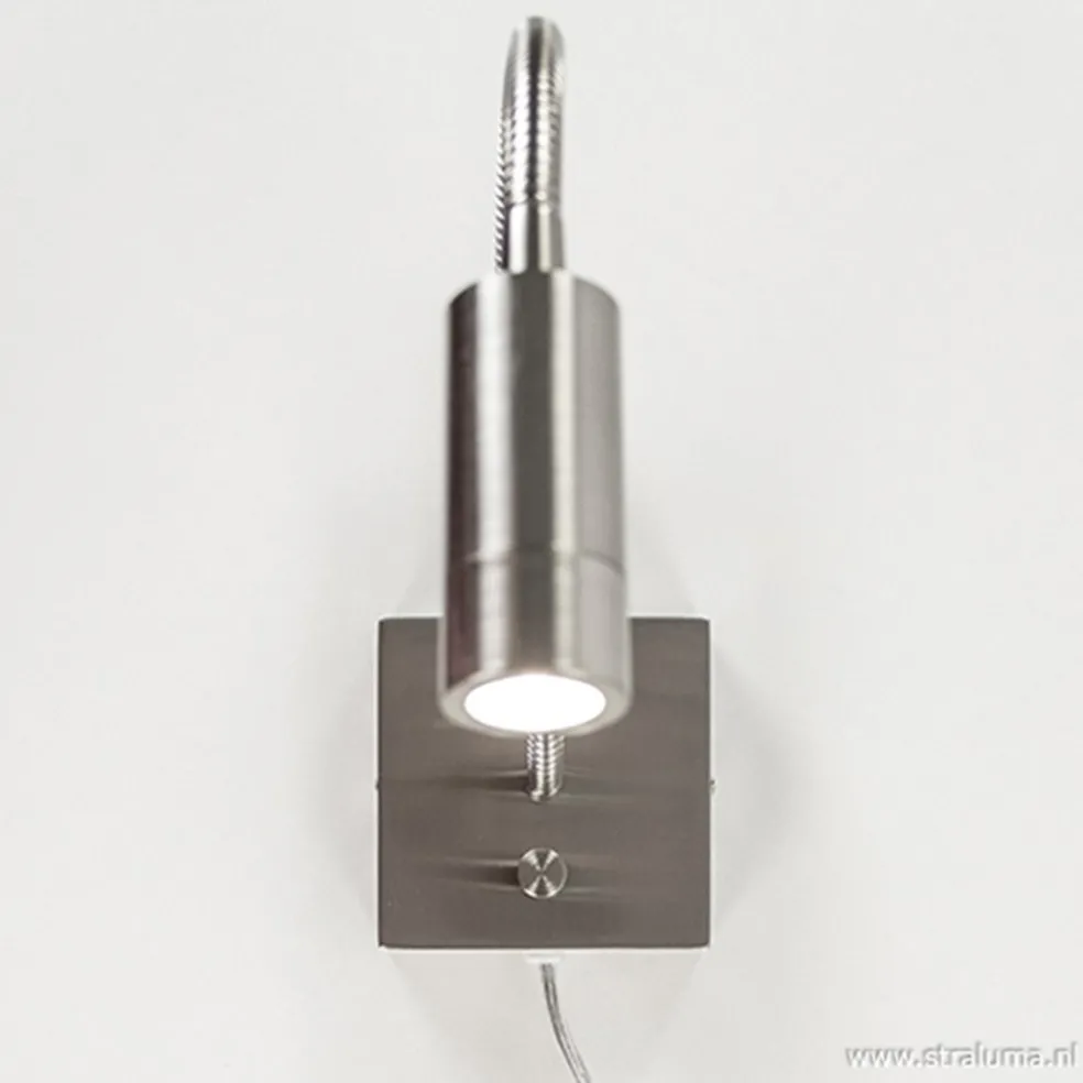 Discount Straluma LED wandlamp/bedlamp flexibel staal