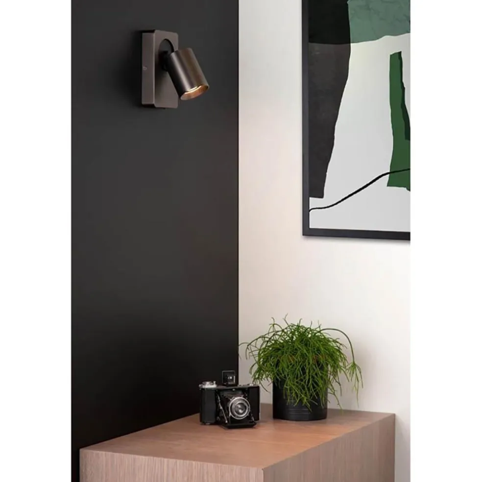 Sale Straluma LED wandspot zwart staal met USB aansluiting