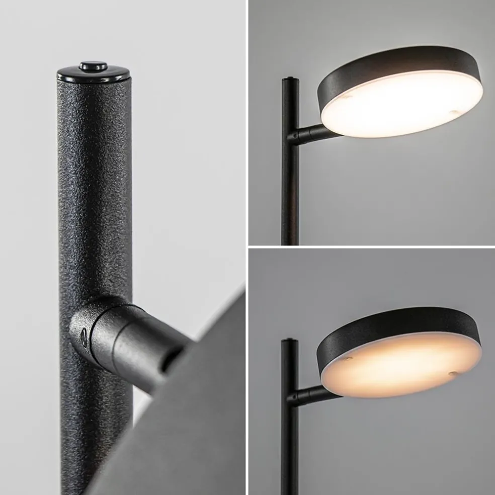 Fashion Straluma Leeslamp Round Move Portable zwart oplaadbaar