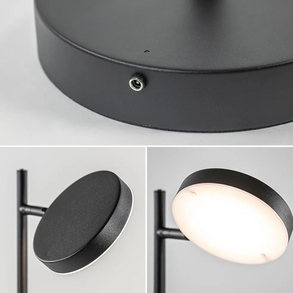 Fashion Straluma Leeslamp Round Move Portable zwart oplaadbaar