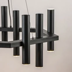 Discount Straluma 12-Lichts design hanglamp 6-hoekig mat zwart