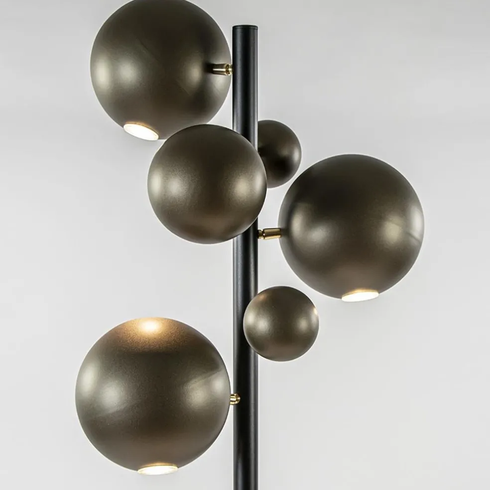 Fashion Straluma 3-Lichts design vloerlamp zwart met platinum bollen