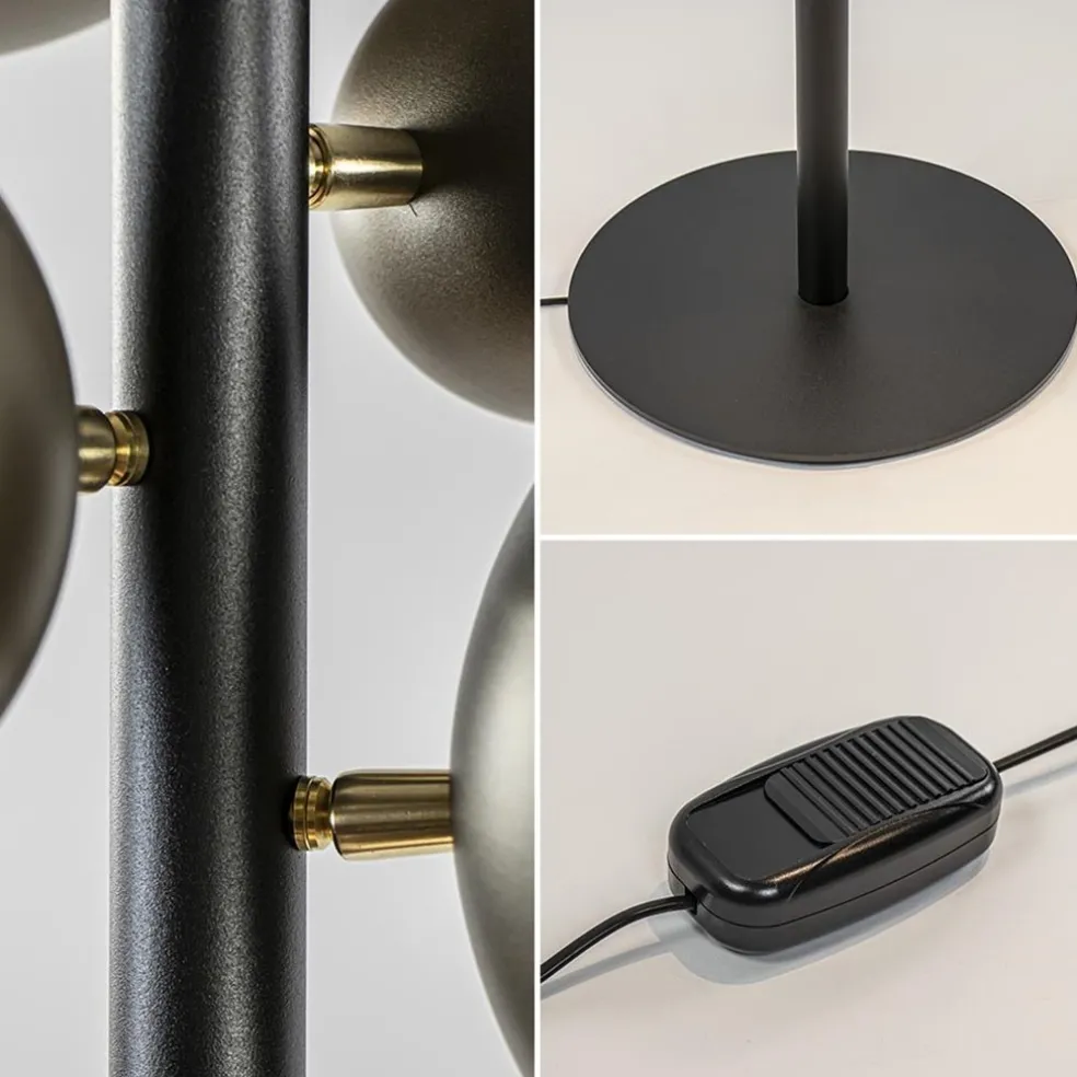 Fashion Straluma 3-Lichts design vloerlamp zwart met platinum bollen